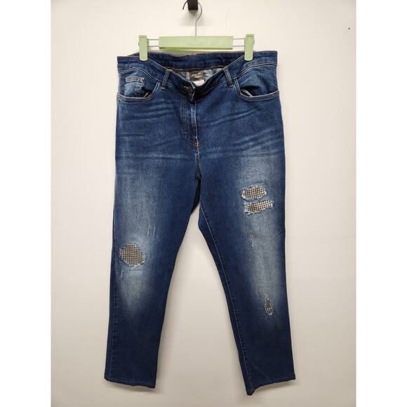 Persona By Marina Rinaldi Women's Denim Skinny Cropped Jeans, Sz 14. Distressed - Picture 1 of 11